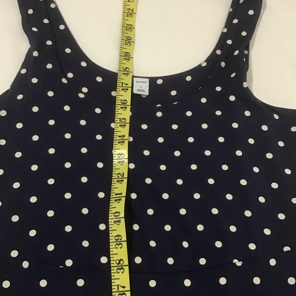 Old Navy Fit & Flare Navy Blue w/White Polka Dots Dress, Size L - Picture 10 of 10
